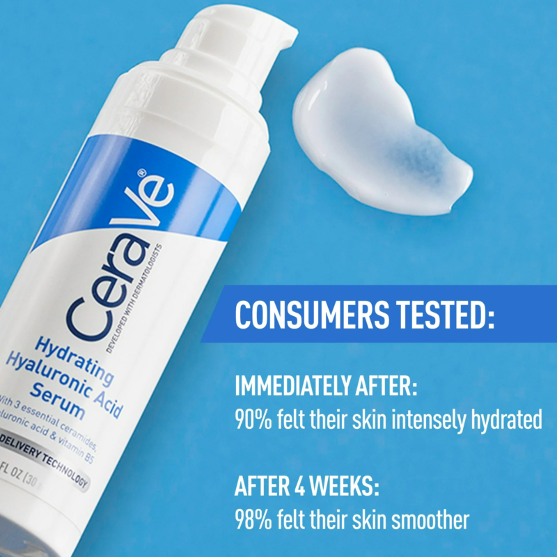 CeraVe Hyaluronic Acid Serum for Smoother Softer Skin, Hydrating Skincare Normal to Dry Skin1 fl oz - Image 2