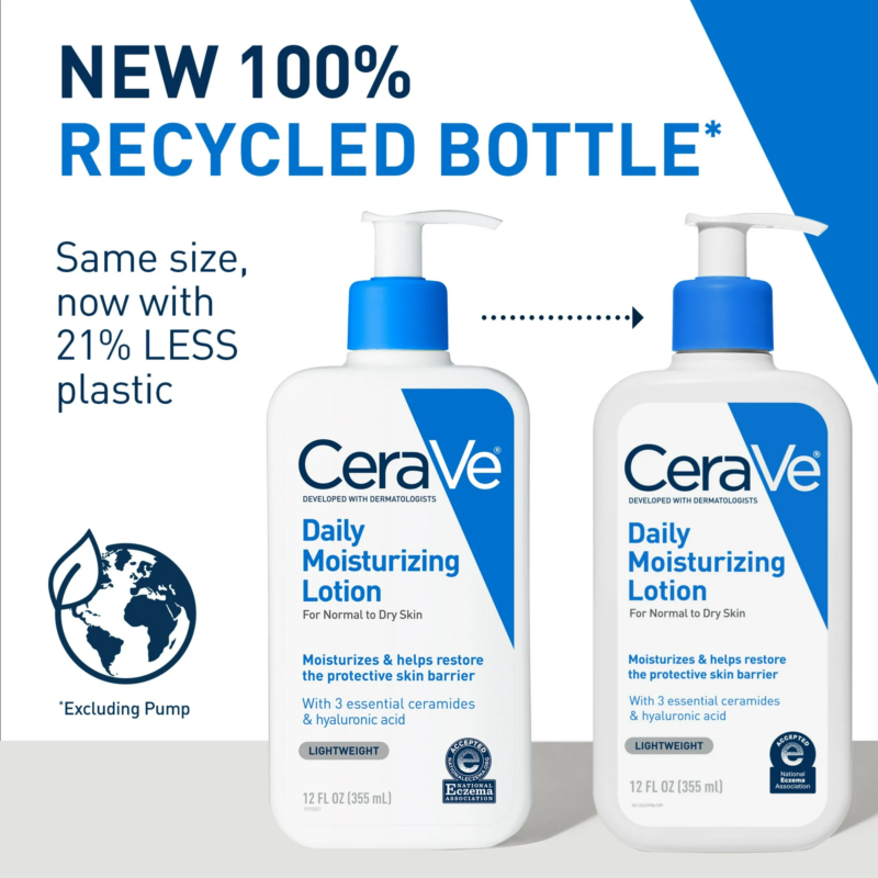CeraVe Daily Moisturizing Face & Body Lotion with Hyaluronic Acid for Normal to Dry Skin, 12 oz - Image 3