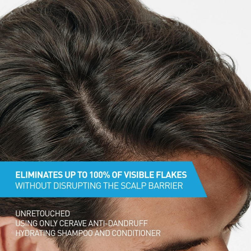 CeraVe Hydrating Anti-Dandruff Shampoo, Fragrance Paraben & Sulfate Free, All Hair Types, 12 fl oz - Image 2